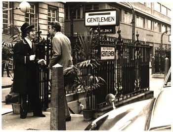 John Lennon and Peter Cook BBC promo photo: A BBC Publicity shot featuring John Lennon and Peter Cook, 27th November 1966</