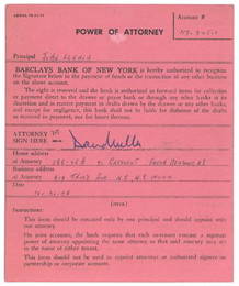 1007A: John Lennon signed power of attorney, 1975 