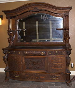 R.J. Horner Winged Griffin Oak Side Board (1 of 5)