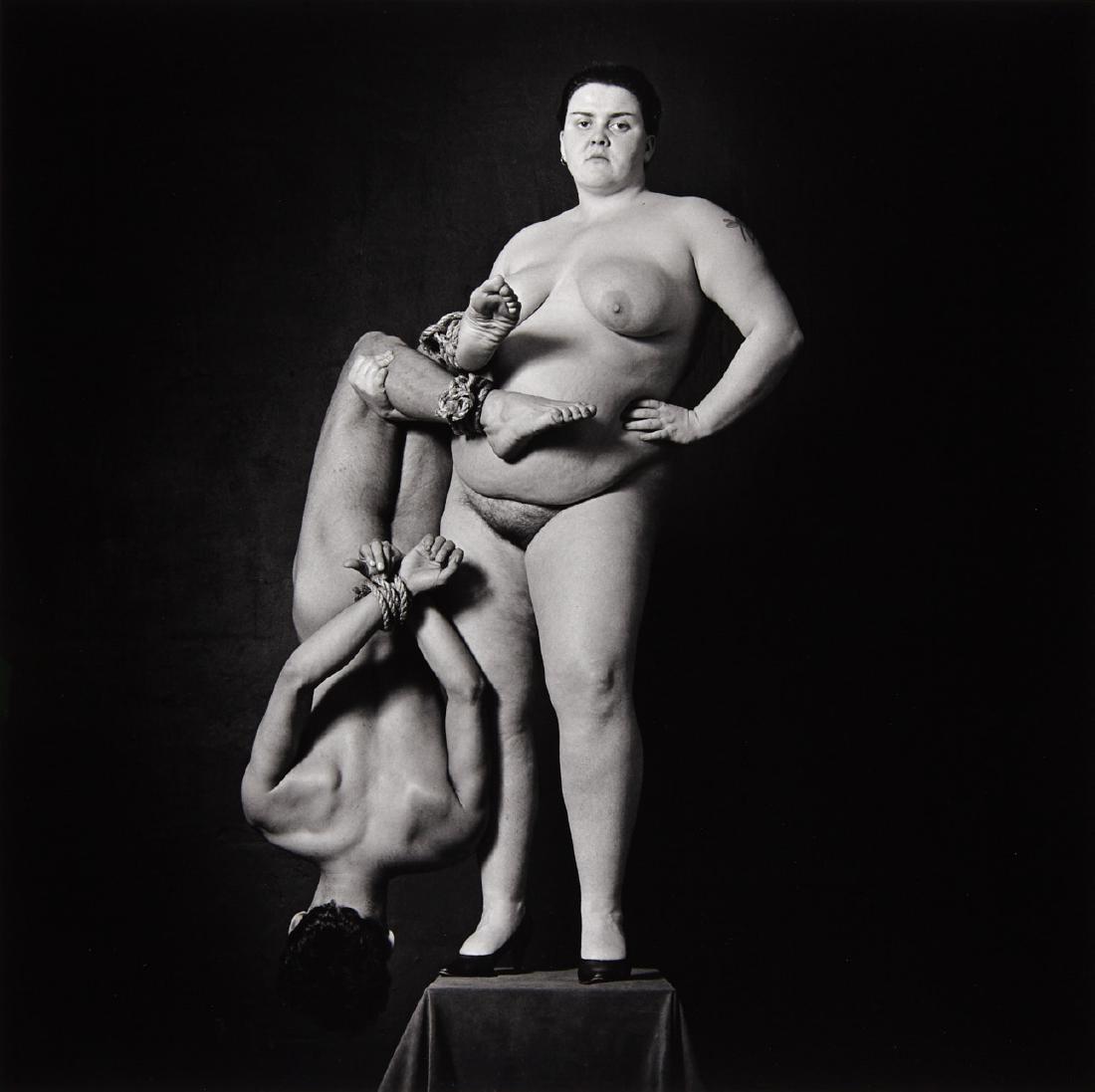 ERWIN OLAF (* 1959): ‘Powerlifting I’, 1985 Gelatin silver print 37,2 x 37,7 cm Signed and numbered by the photographer in ink on the reverse, edition no. 8/15