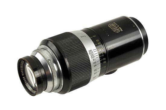 LEICA: Anastigmat 4.5/127mm: LEICA: Anastigmat 4.5/127mm E. Leitz New York, "Made in USA", early and rare version of Velostigmat 127mm in good condition, both caps (no. 439204, c.1940, condition B) Anastigmat 4,5/127mm E.Leitz Ne