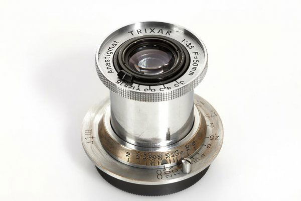 A.F.I.O.M. Italy Trixar Anastigmat 3.5/50mm: rare rangefinder coupled collapsible standard lens for Italian Leica copy Wega, small cleaning marks, cap (c.1952, condition: B+)