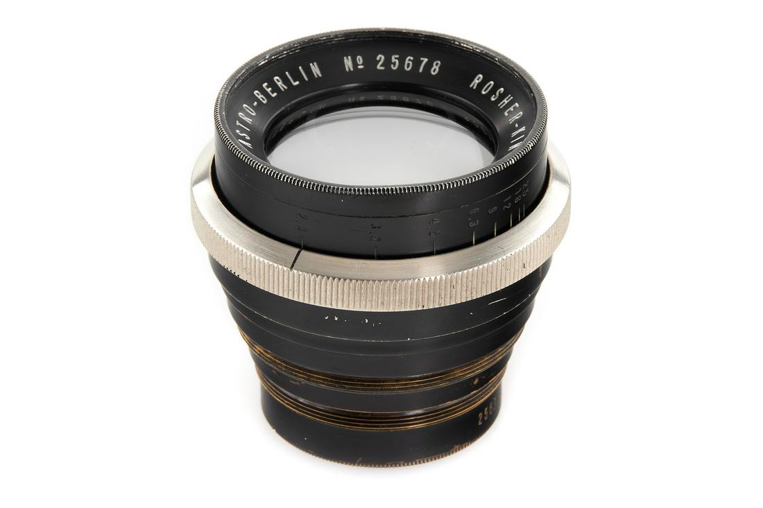Astro Berlin Rosher-Kino-Portrait 2.3/75mm SN: 25678: An Extremly Rare, Early Portrait Cine Lens, Rear Group Engraved With Matching Serial Number Of The Lens, Very Good Optics (Tiny Mark On The Edge Of The Rear Group)The Buyers Premium For All Items Expo
