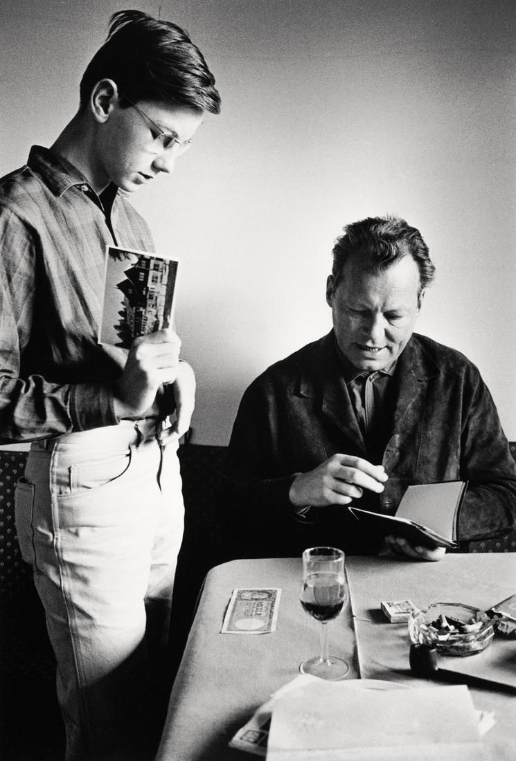 WILL MCBRIDE (1931–2015) Willy Brandt and his son Peter, 1962: Gelatin silver print, printed in the 1990s 38 x 25,9 cm Signed and annotated by the photographer in pencil on the reverse PROVENANCE Acquired directly from the photographer by the present owner LITERA