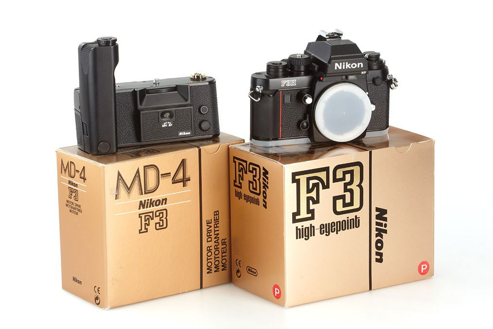 Nikon F3H High Speed: brand-new with MD-4H no.H960109, with papers in original maker's boxes, total production 500 cameras only