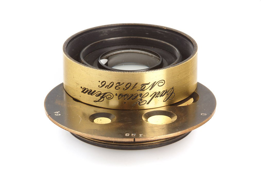 Carl Zeiss Jena Anastigmat 150mm: early Anastigmat in very fine original condition, good optics, rotating iris disc (8-128)