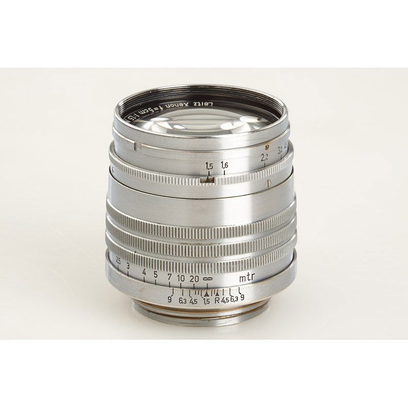 Xenon 1.5/5cm, SN: 490916, 1939: four-ring Xenon engraved ' Leitz Xenon 1:1.5/5cm No.490916 D.R.P.', clean lenses