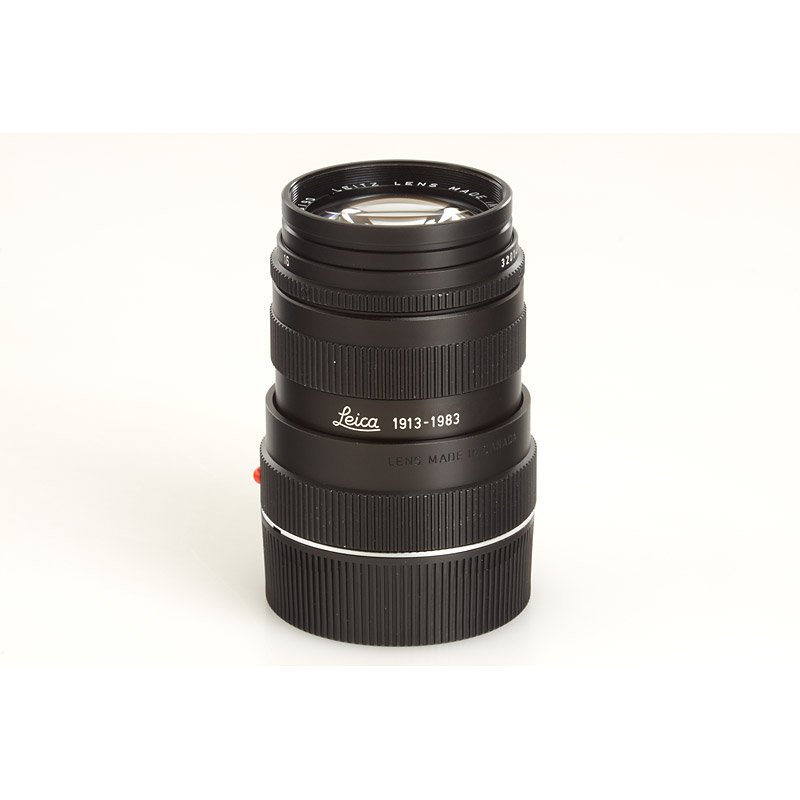 Tele-Elmarit-M 2.8/90mm '70 Years', SN: 3201447, 1: mint Tele-Elmarit with clean lenses, engraved 'Leica 1913-1983', both caps