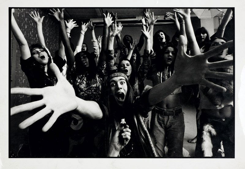 Will McBride: Will McBride, Musical ›Hair‹ , 1960s, 23,6 x 35,5 cm (9,3 x 14 in), Photographer’s »Foto McBride« stamp and various numerical notations in pencil and ink on the reverse