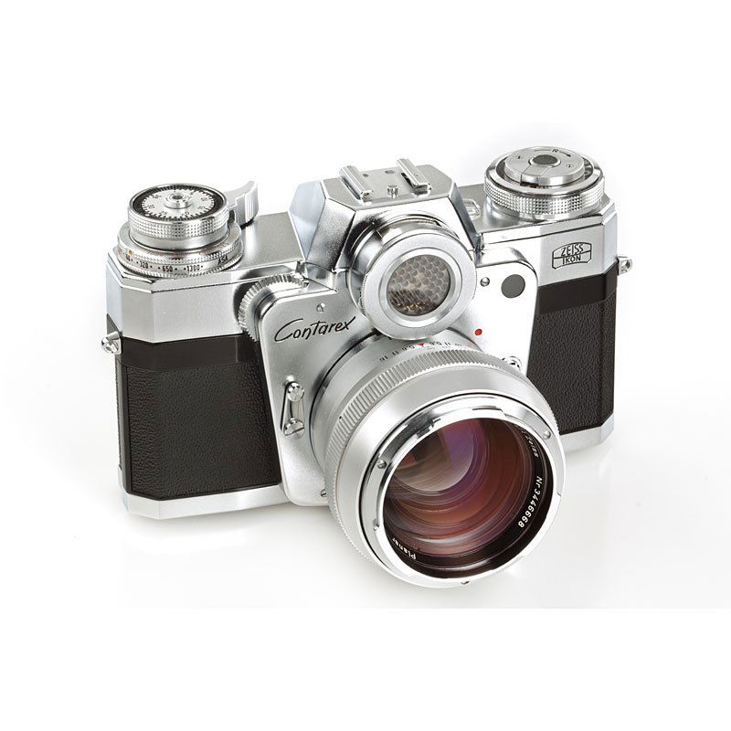 Contarex Bullseye, no. G31396: mint body from the last batch with chrome Planar 1.4/55mm no.3446668 (clean lenses), everready case