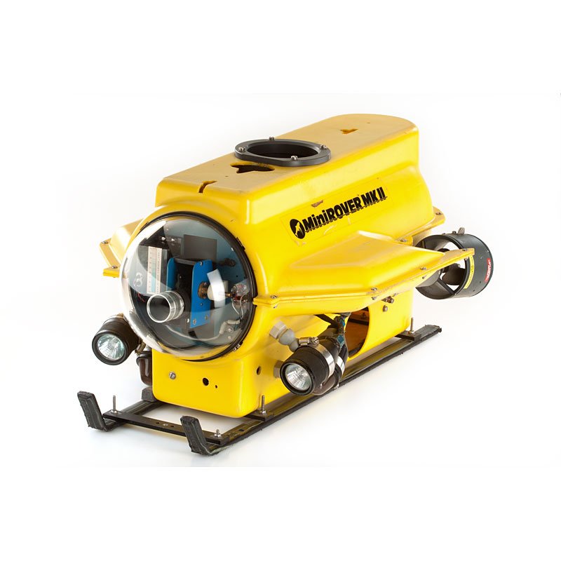 Benthos Robotic Underwater Camera 'Lil Geek': Equipped with a TV camera and photographic camera it sends pictures back to a receiver on the mother ship. Operated from a surface ship or submarine, the MiniROVER MK II makes risky or routine underwa