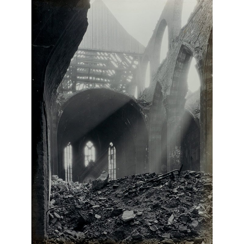 Emmaus church: Josef Sudek (1896 - 1976), Emmaus church, Vintage silver print, contact print, Prague 1945, 22,7 x 17 cm (8,94 x 6,69 in.), Photographer's stamp on the reverse
