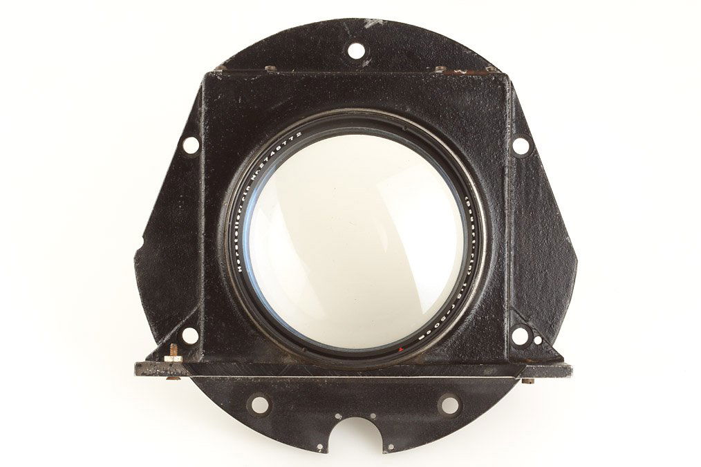 (Carl Zeiss Jena) 5/50cm T, ser.no.2748772, c.1944: aerial lens for military use, front ring engraved 'Hersteller: rln Nr.2748772 (Bauart rln) 1:5 f=50cm T', in special mount - ex Barringer collection