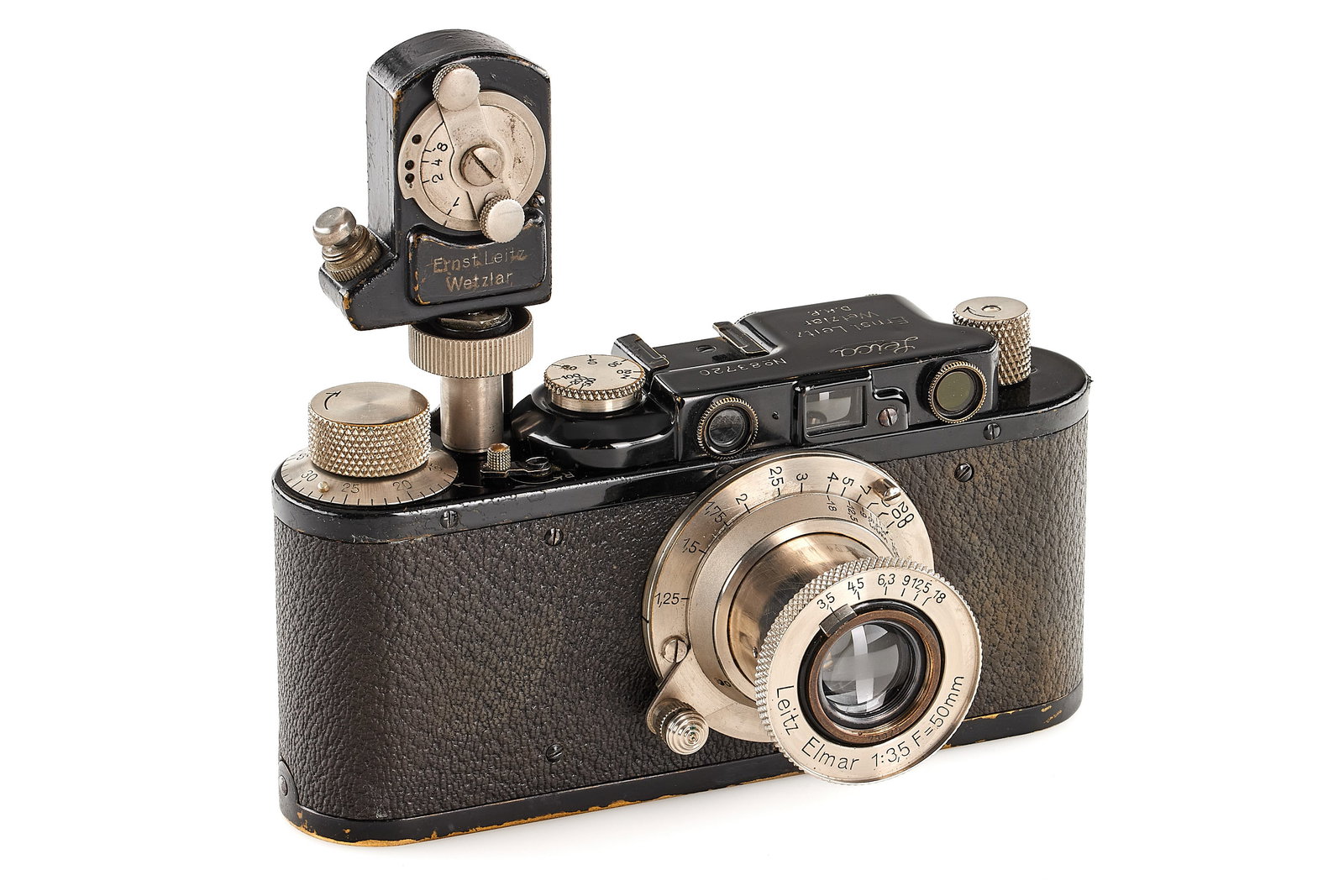Leica II Mod. D with Elmar 3.5/50mm no.78375: Nice quite early original Leica II Mod. D, in very good condition, with very interesting Elmar 3.5/50mm nickel no.78375, one of the earliest serial number we have seen! With black paint front lens