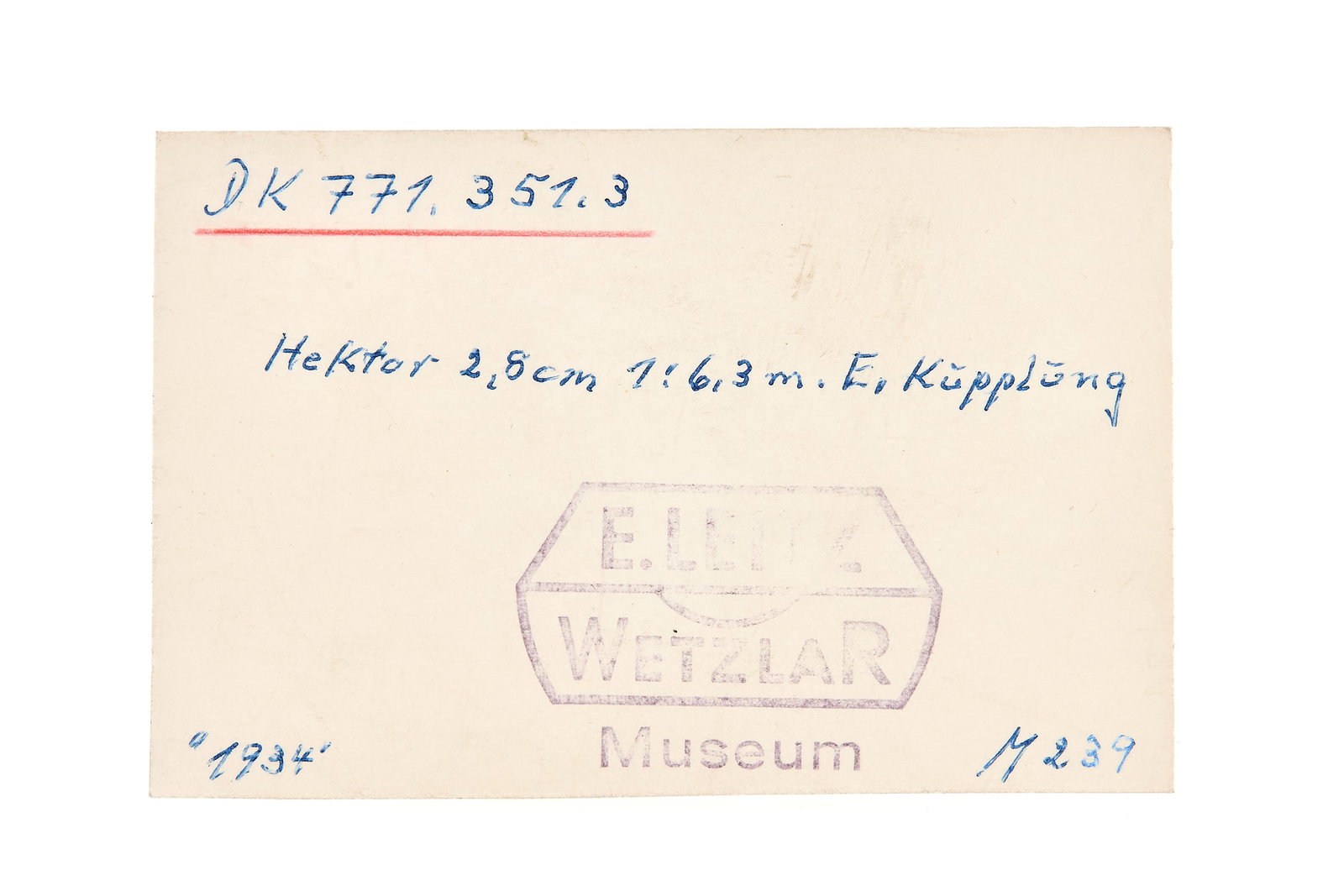 Hektor 6.3/2.8cm prototype ex Leitz Museum * - 10