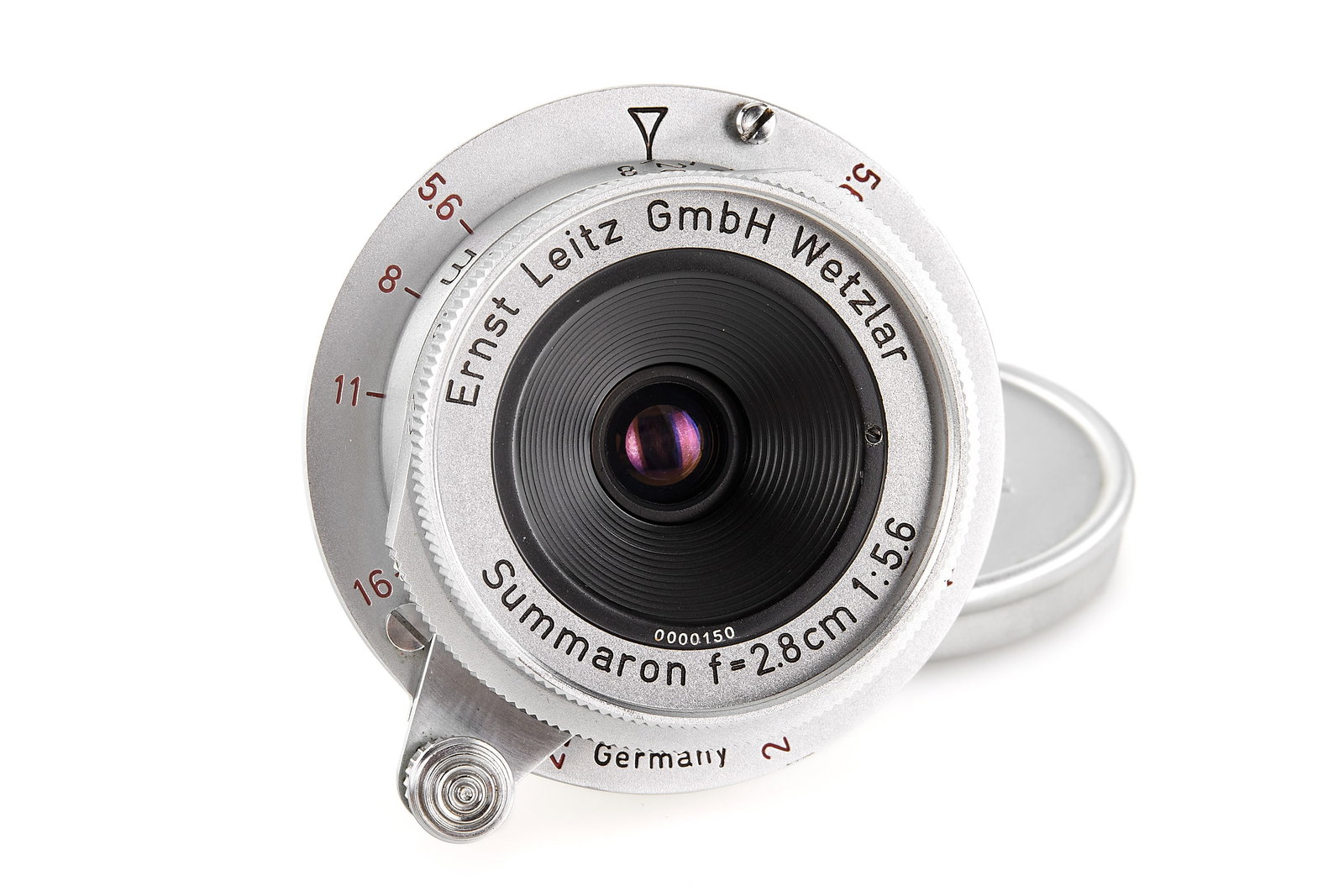 Summaron 5.6/2.8cm SNOOX prototype *: An interesting prototype of the Summaron 2.8cm, engraved on the front with the special serial number 0000150 and preserved in beautiful, near-mint condition with very good optics. The mount is hand-en