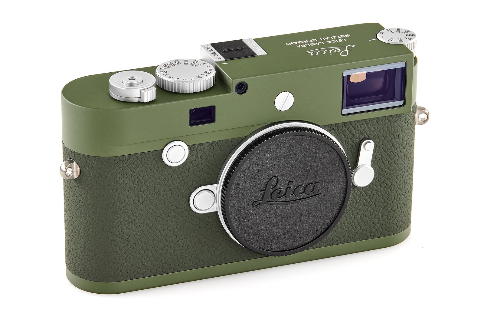 CHARITY LOT Leica M10-P Safari prototype *: A very unusual, original prototype of the Leica M10-P Safari, differing significantly from the final production model by its much brighter green finish instead of the darker, more subdued tone chosen 