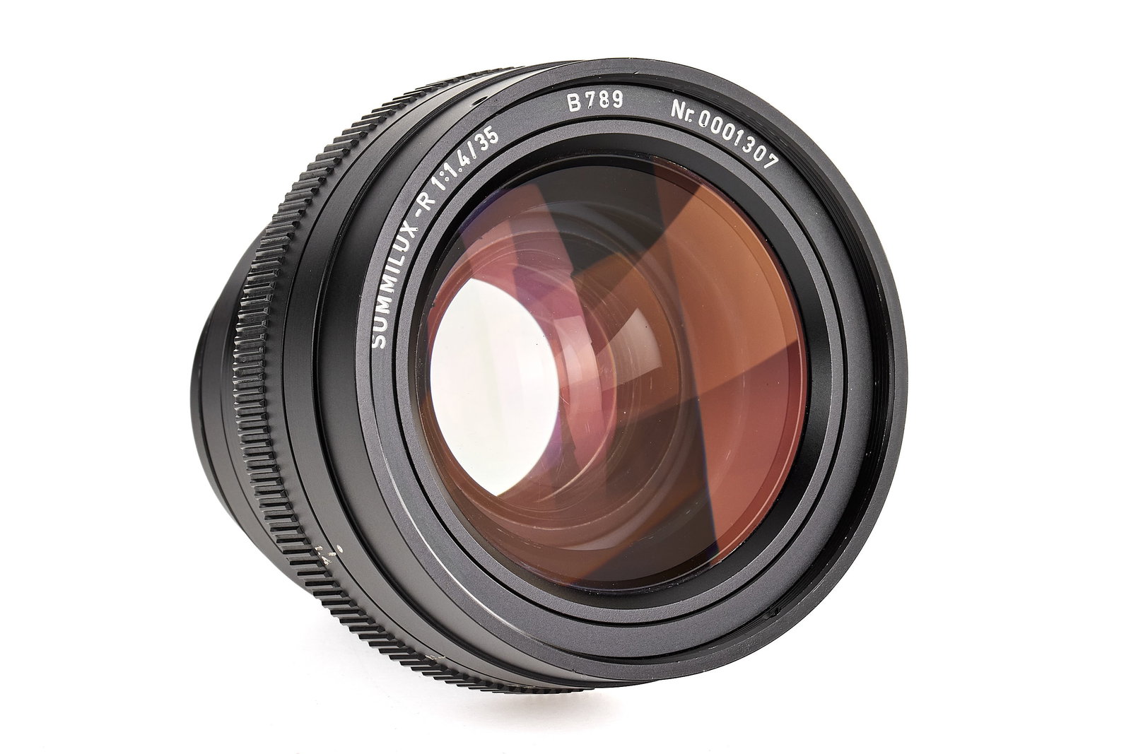 Elcan Summilux-R 1.4/35mm prototype *: Very rare prototype Elcan-R lens head for Summilux 35mm, designed by Dr. Walter Mandler, in mint condition, with some cleaning mark, optical formula B789. SN: 0001307