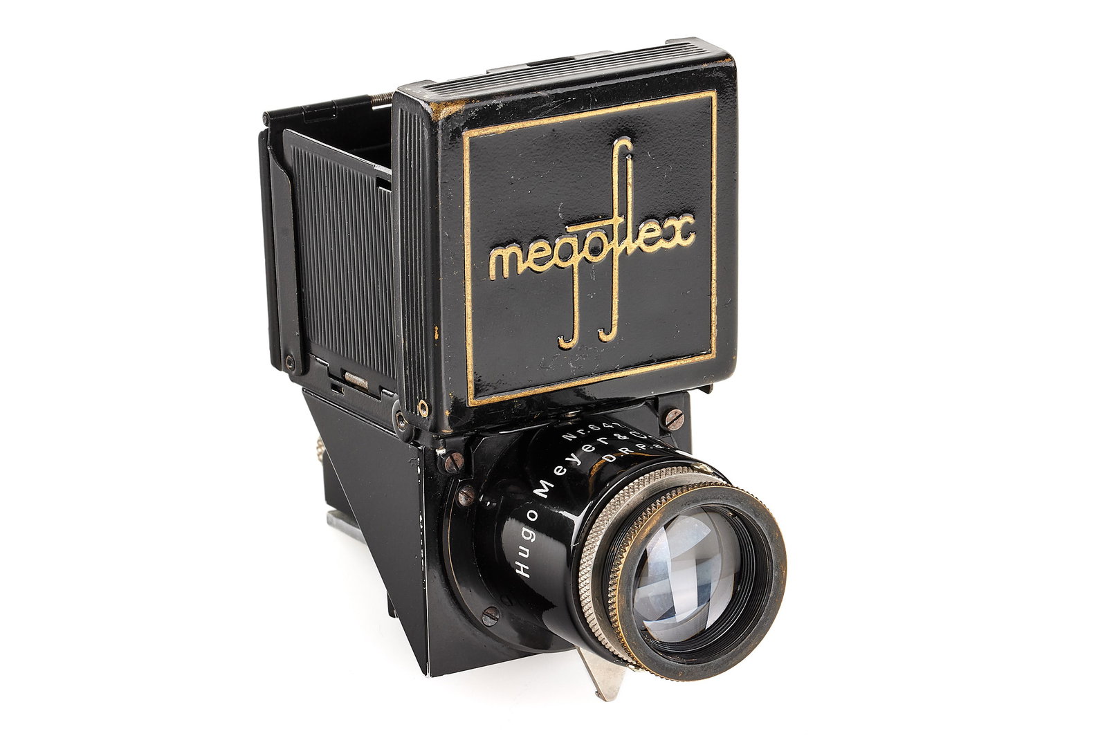 Görlitz Megoflex: Beautiful and very early Görlitz Megoflex no.647 reflex-finder for Leica I Mod. A with Elmar, engraved D.R.P.a., in original, almost mint condition (see: v. Einem 'Die 10 Varianten der klassischen