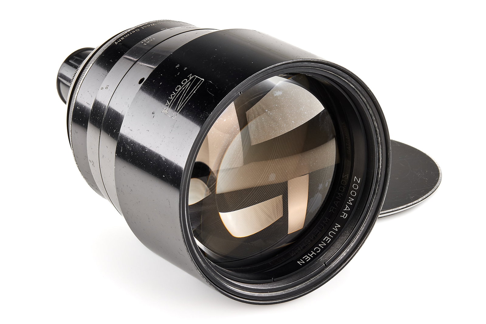 Zoomar Zoomatar 1.3/180mm *: One of the fastest and rarest telephoto lenses for 35mm cameras ever built, produced in very limited numbers to fit on movie cameras and most 35 SLRs with different adapters. This six element lens