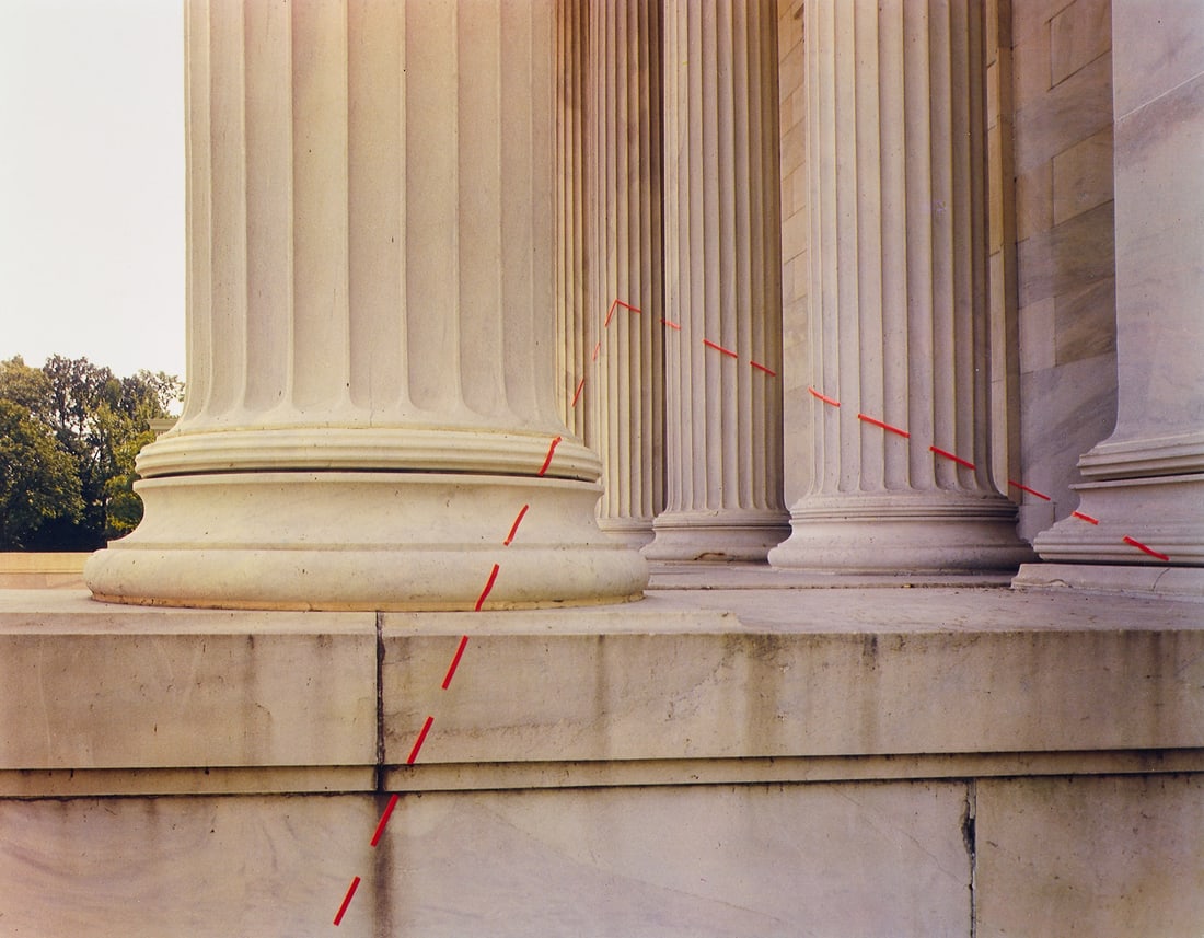 JOHN PFAHL (1939–2020) - Red Light Angle, New York 1975: Dye Transfer Print, printed 1981 19,9 x 25,3 cm (7.8 x 10 in) Signed and dated by the photographer in ink on the reverse; Titled by unknown hand in pencil; Portfolio print from the series "Altered