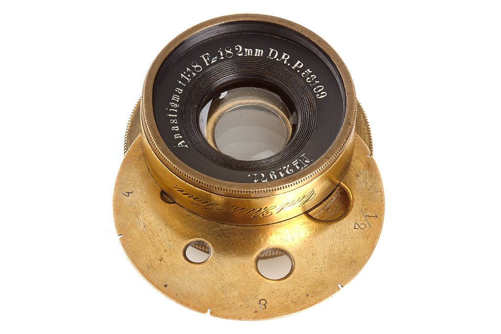 Carl Zeiss Jena Anastigmat 18/182mm: pre Protar in very fine condition, good lenses, built-in disc diaphragm, according to Thiele it is from the first batch with a new formula, no. 21971