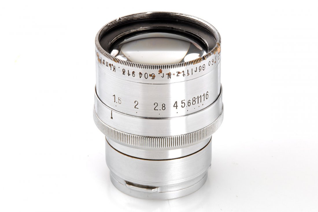 Hugo Meyer Kino Plasmat 1,5/5cm: very rare lens adapted to Contax RF mount in fine condition, very good clean optics, iris diaphragm f.1.5 to f.16, 1934, no. 504913 - The buyers premium for all items exported out of E.C. (European Co