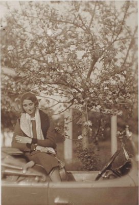 JACQUES-HENRI LARTIGUE (1894–1986): Renée Perle, Interlaken 1930s , Vintage silver print , 8,6 x 5,7cm, Two of Renée Perle's collection stamps and a handwritten annotation in pencil on the reverse PROVENANCE Collection of the model