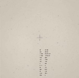 THOMAS RUFF (* 1958) *: Untitled, 1991, C-print (photos: ESO), in original grey edition folder, 38 x 38 cm, with astronomic data silkscreened on front and reverse of transparent wrappers Signed, dated and numbered by the pho