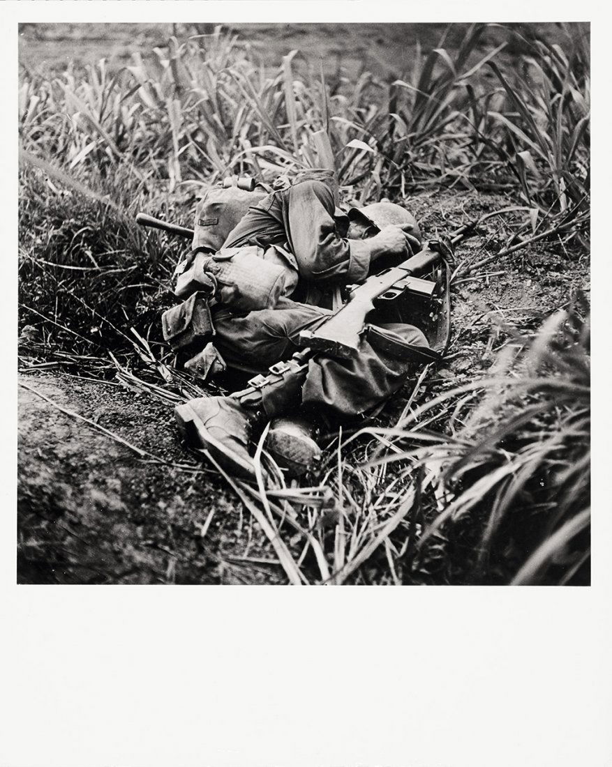 W. EUGENE SMITH (1918–1978): American Battle for Okinawa (World War II), Japan 1945, 3 Gelatin silver prints, printed in the 1970s c. 18,5 x 18,5 cm (2), 16 x 24 cm (1) Each with the “LIFE MAGAZINE Time Inc.” stamp with handw