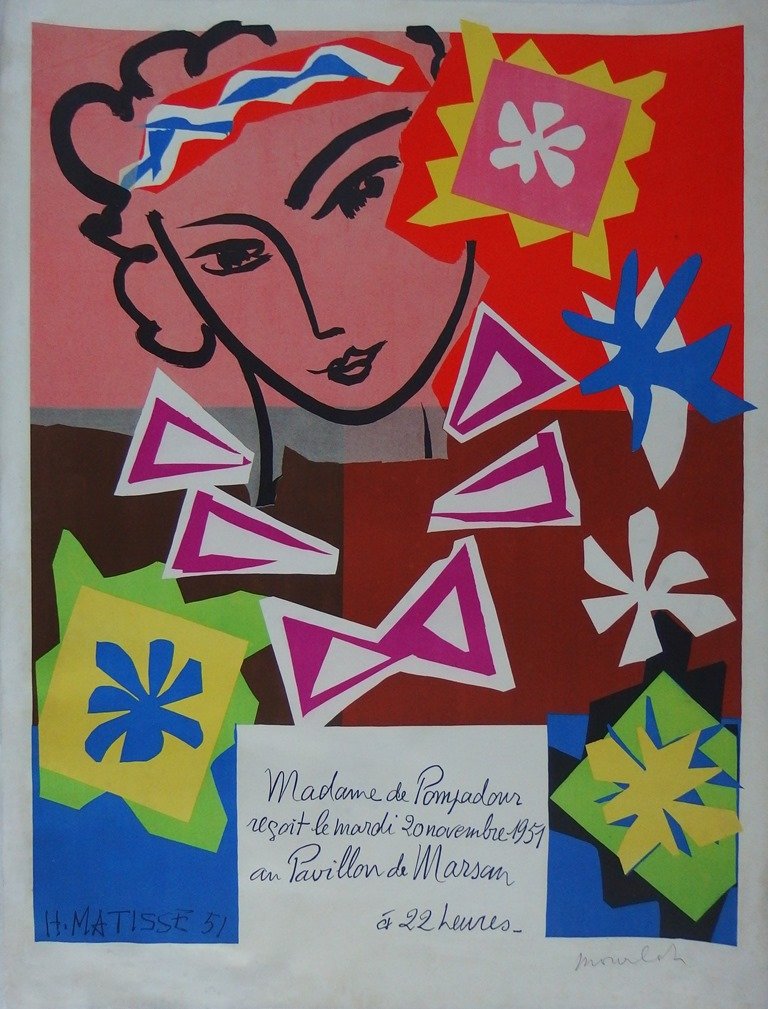 Henri MATISSE  "Madame de Pompadour", Lithograph (1 of 5)