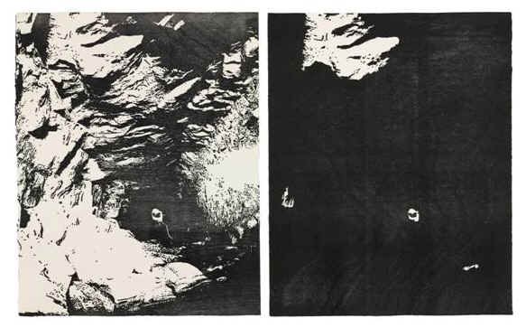 Tobias PUTRIH "Reprojection I", signed woodcut: Tobias PUTRIH Reprojection I, woodcut, 76 x 53.5 cm. / 29.9 x 21.1 inches, edition 20, signed and numbered, 2011