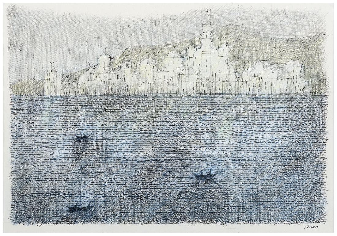 PAUL FLORA Disegno Acquarello e inchiostro su carta cm (1 of 1)