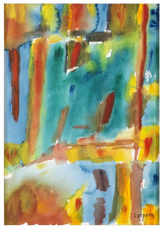 ANTONIO CORPORA " Marocco" 2000: ANTONIO CORPORATunisi 1909 - Roma 2004Marocco 2000Water colour on paper cm 50 x 35Signed lower right Signed date and title on the backOn request certificate Corpora Archive