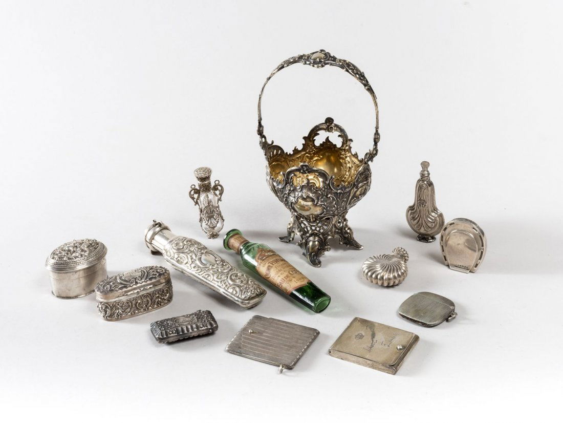 ELEVEN SILVER BOXES AND SILVER CUP (1 of 1)