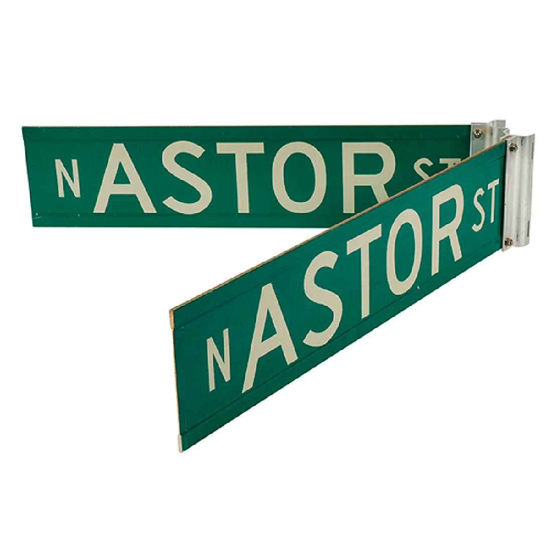 Chicago Interest, A pair of vintage green Chicago: Chicago Interest, A pair of vintage green Chicago street signs, N Astor St, 29 1/4"w x 6 3/4"h Provenance: Provenance: The Butch McGuire's Collection: Selected Property from the Estate of Robert E. "B