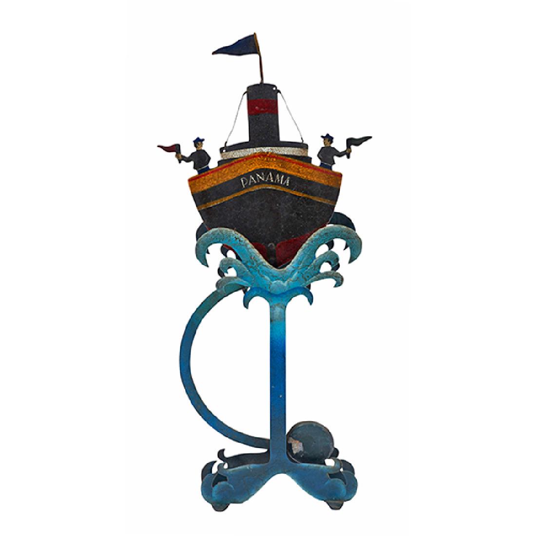 Folk Art Style, Panama rocking ship pendulum sculpture, (1 of 1)