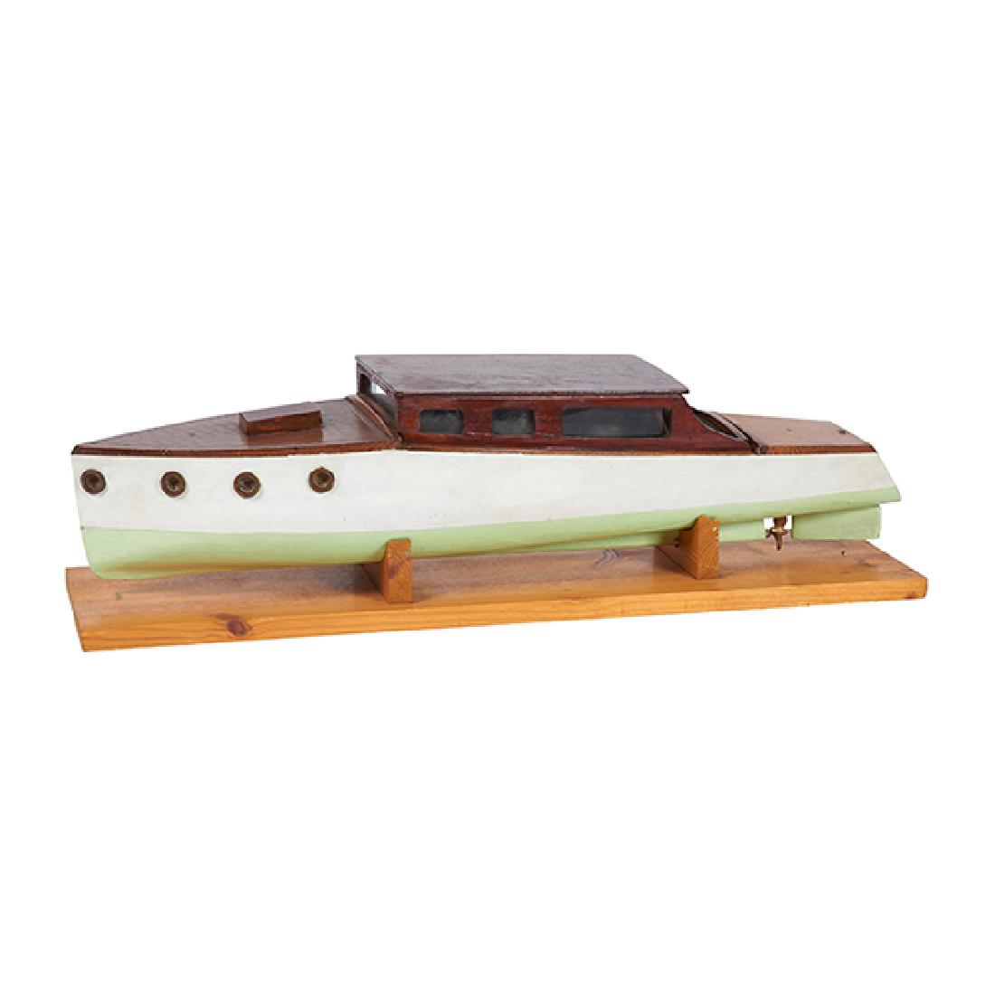 Vintage Nautical, Model of a speedboat, painted wood, (1 of 1)