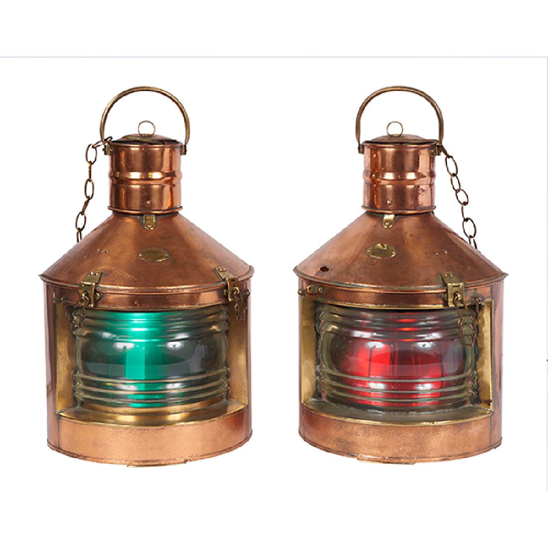 J. Vogels-Boon, nautical lanterns, pair, copper, brass, (1 of 1)