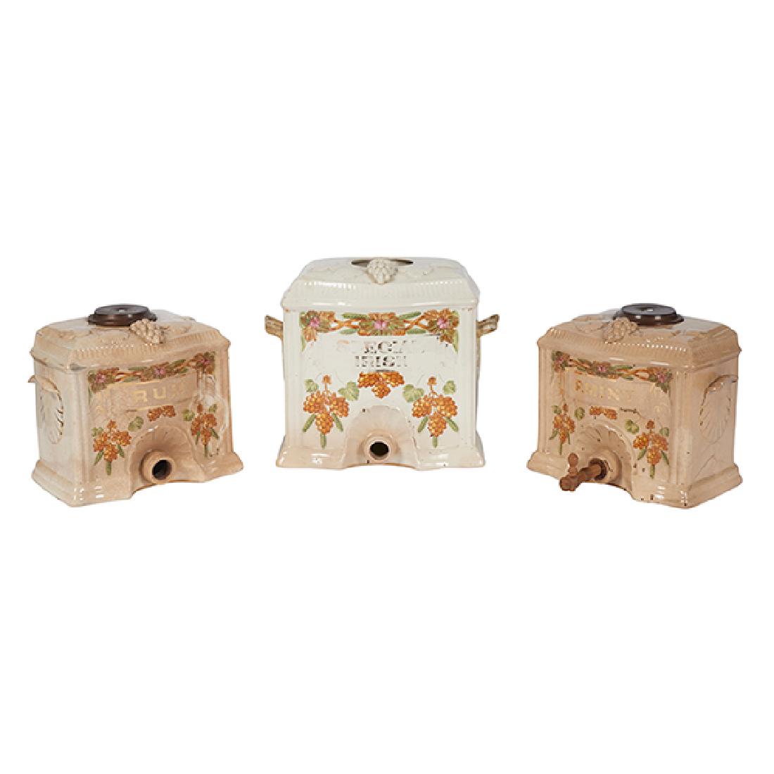 English Barware, ceramic liquor casks / decanters, set (1 of 1)