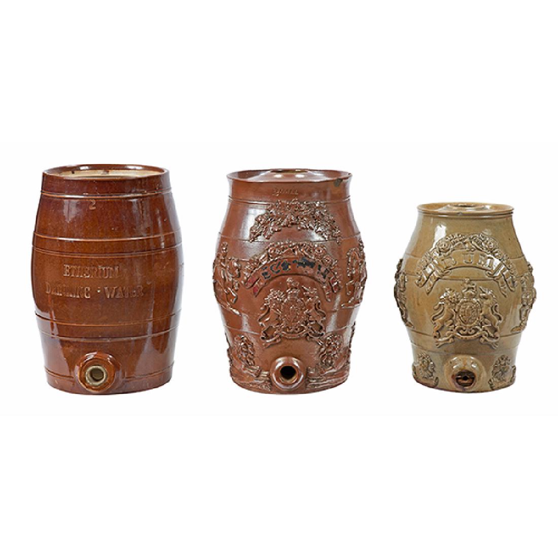 Victorian Barware, stoneware barrel casks / dispensers, (1 of 1)