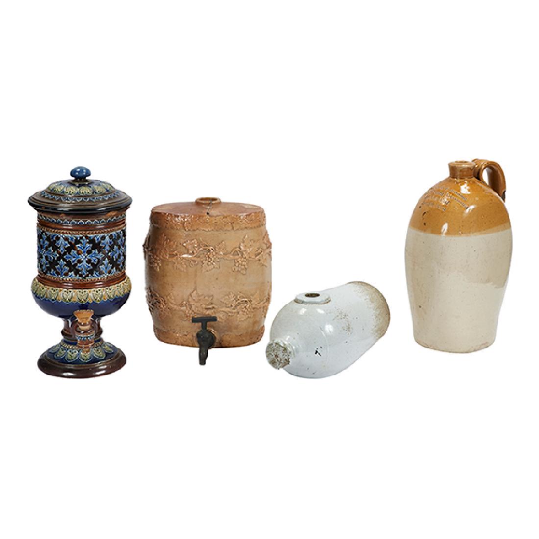 English Barware, stoneware articles, group of three:, (1 of 1)