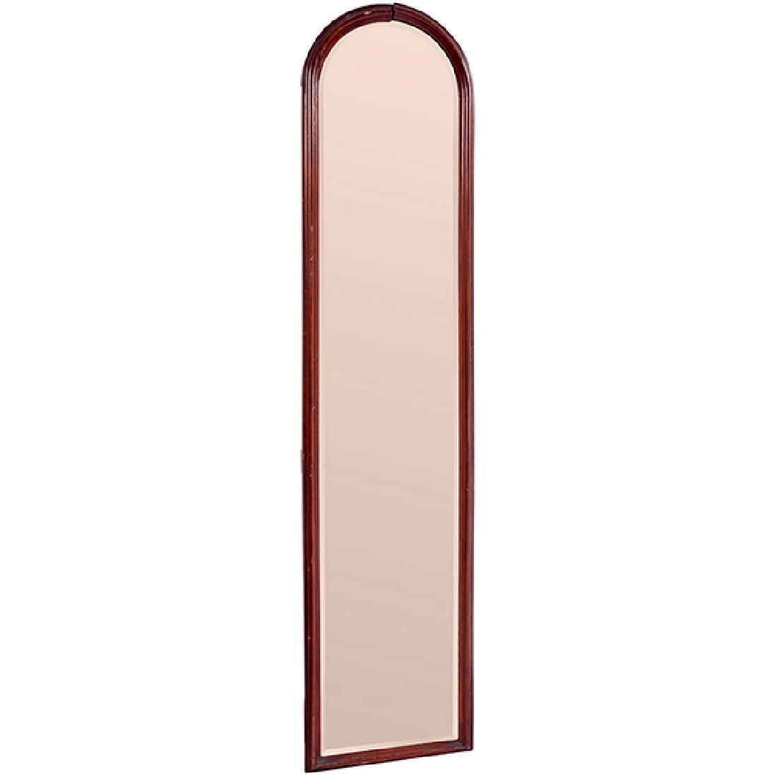 Antique, tall and slender wall mirror, pink-hued (1 of 1)