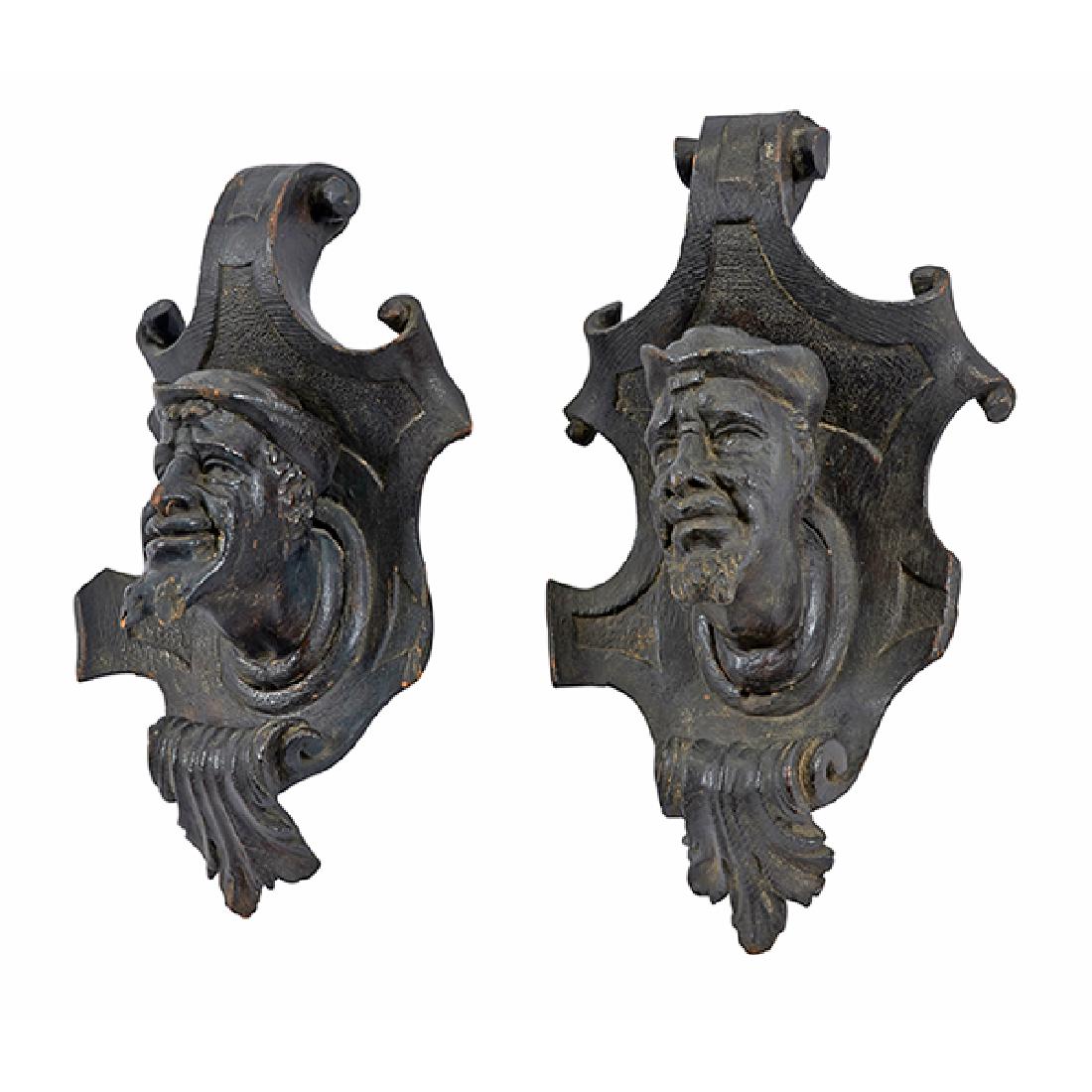 Antique, Baroque style carved wood wall mount, (1 of 1)