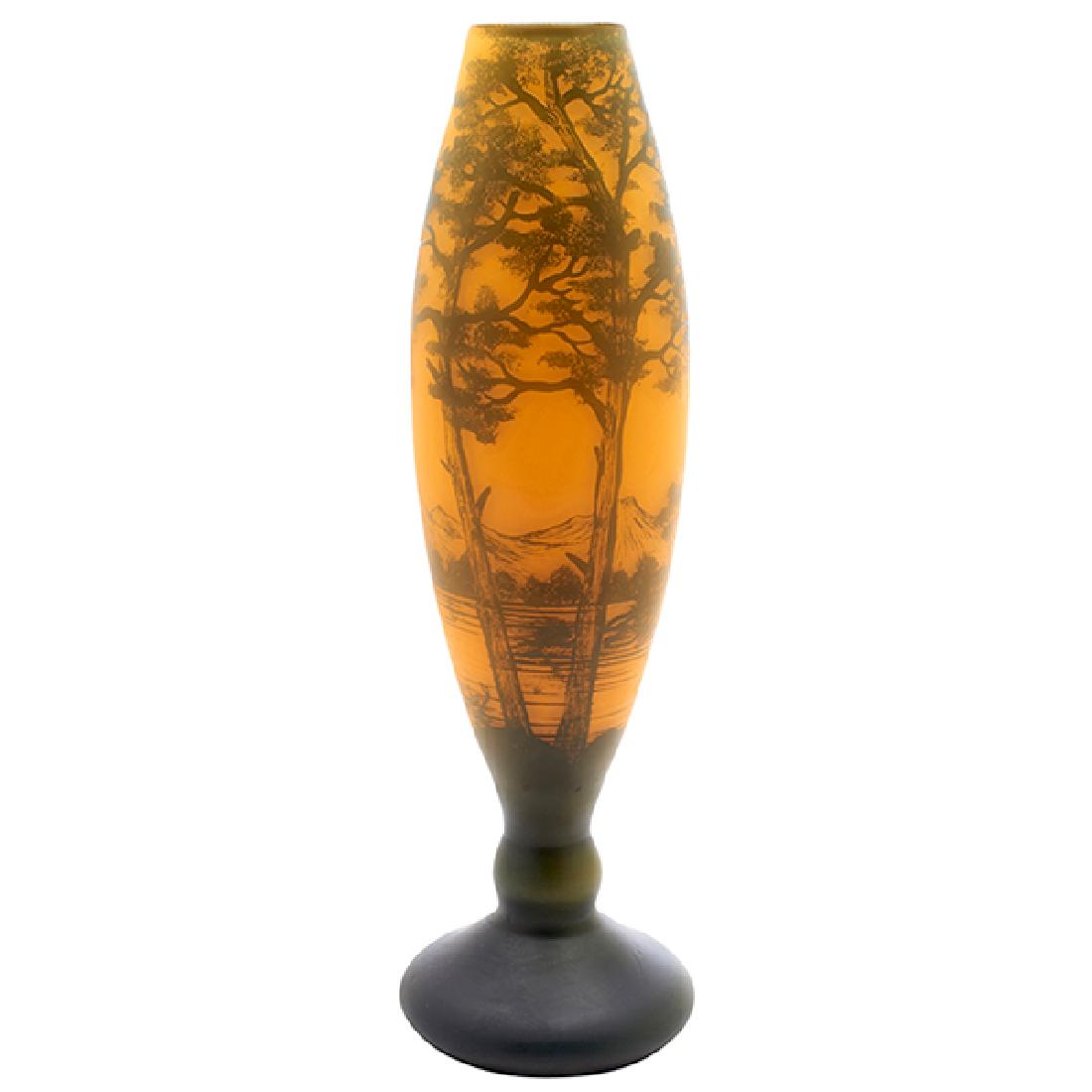 Richard, Landscape vase, France, cameo cut glass, (1 of 5)