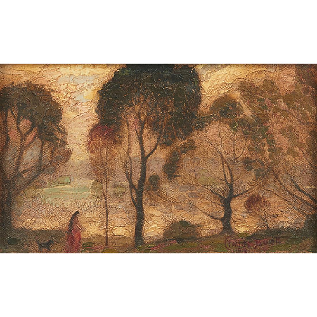 Claude Buck, (American, 1890-1974), Figure on a Path, (1 of 2)