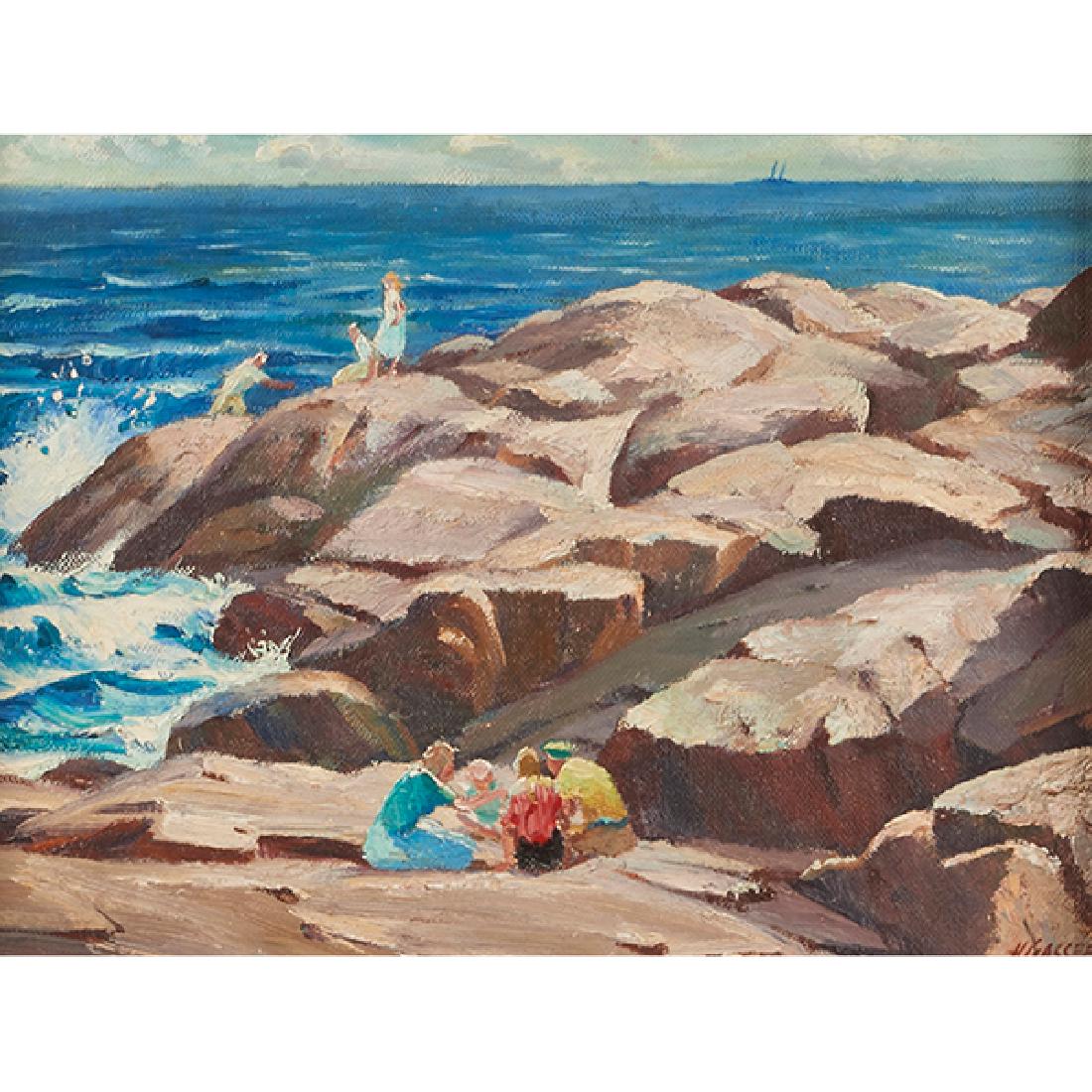 Henry Gasser, (American, 1909-1981), Rocky Shore, oil (1 of 2)
