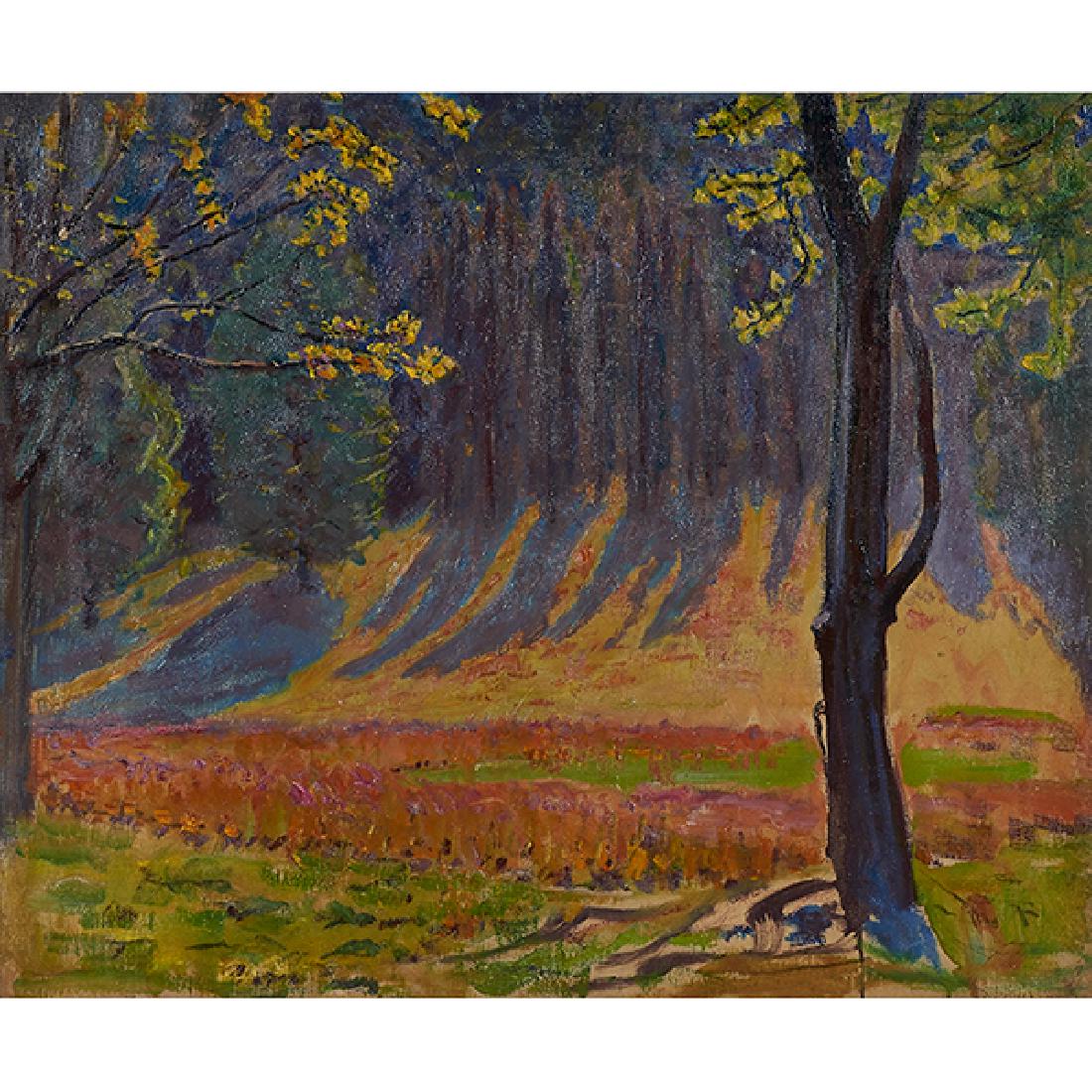 Kenneth Frazier, (American, 1867-1949), Landscapes (a: Kenneth Frazier, (American, 1867-1949), Landscapes (a pair or works), oil on canvas, 25" x 30" (each) Provenance: Provenance: FAR Gallery, New York, New York (label on verso)