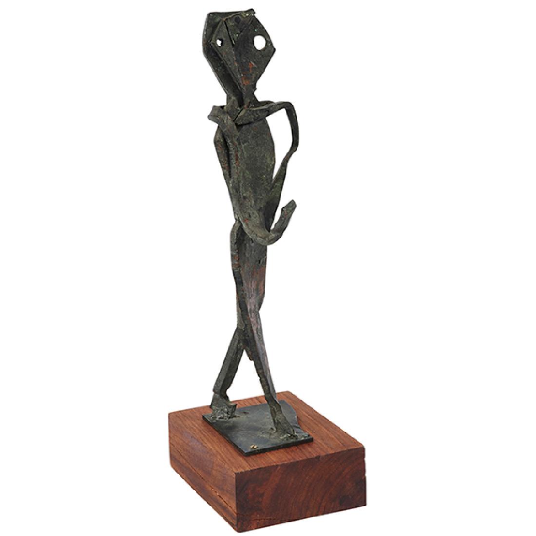 Herbert Kallem, (American, 1909-1994), Standing Figure,: Herbert Kallem, (American, 1909-1994), Standing Figure, 1952, bronze, signed and dated, 12"h x 3"w x 4.5"d