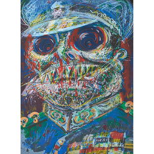 Robert Arneson, (American, 1930-1992), The Colonel is: Robert Arneson, (American, 1930-1992), The Colonel is At It Again, 1986, color lithograph with hand edition, signed, dated and numbered in pencil, edition of 10, 38.25" x 28.25" Provenance: Provenance